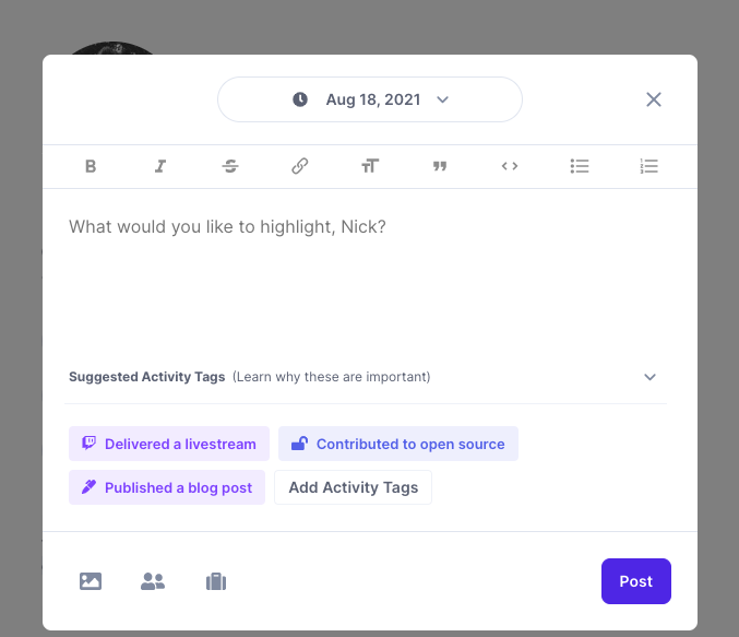 Creating a Polywork highlight